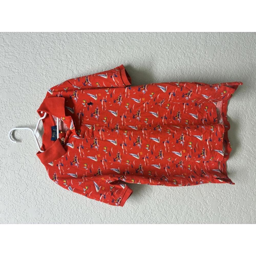 Ralph Lauren Polo Big Boys Sailboat Mesh Polo Shirt